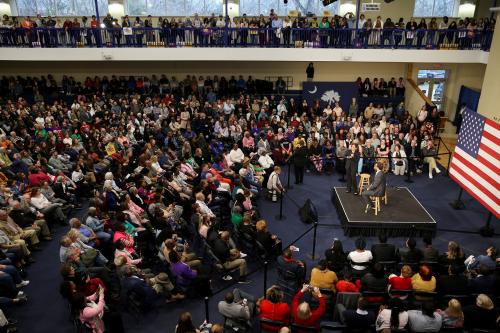 U.S. Senator and Democratic presidential hopeful Kamala Harris campaigns at a town hall in North Charleston, South Carolina, U.S., February 15, 2019.  REUTERS/Elijah Nouvelage - RC142DDF2480