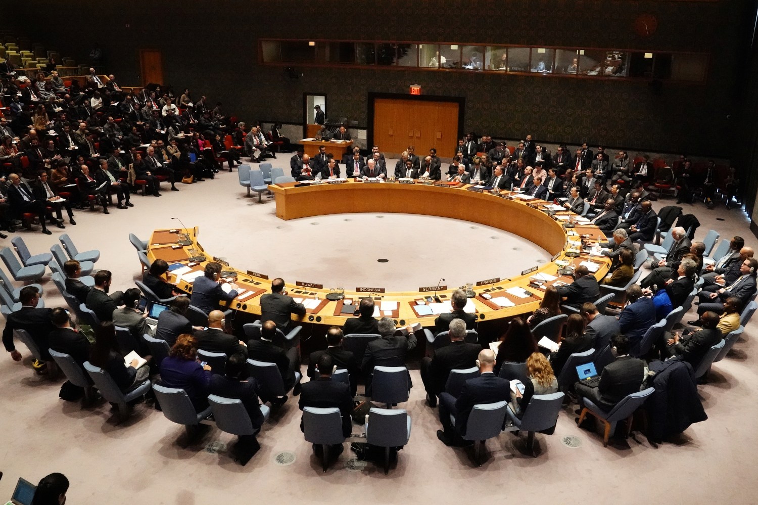 The United Nations Security Council meets about the situation in Venezuela in the Manhattan borough of New York City, New York, U.S., January 26, 2019. REUTERS/Carlo Allegri - RC14440C58A0