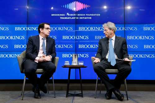 Paolo Gentiloni and Thomas Wright at Brookings.