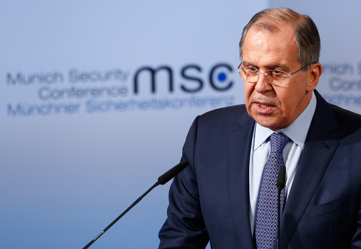 Russia's Foreign Minister Sergey Lavrov delivers his speech during the 53rd Munich Security Conference in Munich, Germany, February 18, 2017.    REUTERS/Michaela Rehle  - LR1ED2I0XLLD8