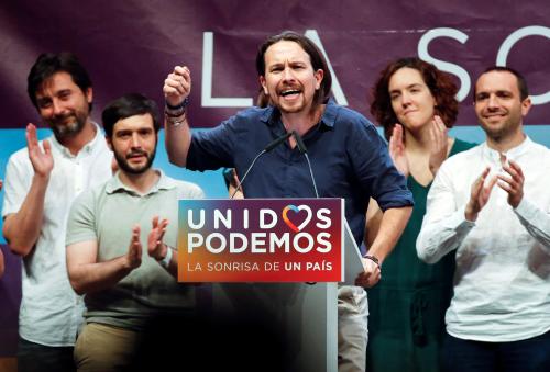 Podemos (We Can) leader Pablo Iglesias, now running under the coalition Unidos Podemos (Together We Can), delivers a speech during the last campaign rally for Spain's upcoming general election in Madrid, Spain, June 24, 2016. REUTERS/Andrea Comas - S1AETLVBIWAA