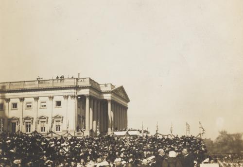 President Theodore Roosevelt is sworn in by Judge Fuller before an enormous crowd in Washington, D.C., U.S. March 1905.   Library of Congress/Handout via REUTERS ATTENTION EDITORS - THIS IMAGE WAS PROVIDED BY A THIRD PARTY. EDITORIAL USE ONLY - RC161AF439A0