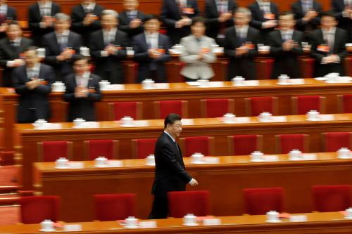 Chinese President Xi Jinping arrives for the closing session of the National People's Congress (NPC) at the Great Hall of the People in Beijing, China March 15, 2019. REUTERS/Thomas Peter - RC1F8044CDA0