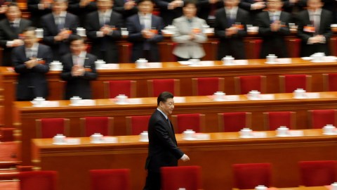 Chinese President Xi Jinping arrives for the closing session of the National People's Congress (NPC) at the Great Hall of the People in Beijing, China March 15, 2019.  REUTERS/Thomas Peter - RC1F8044CDA0