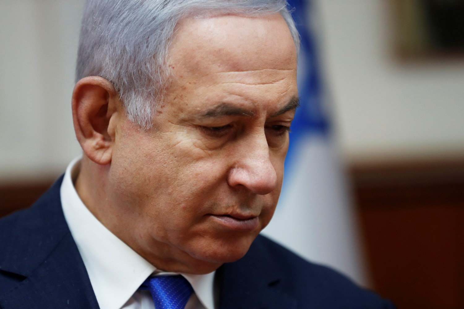 Israeli Prime Minister Benjamin Netanyahu attends the weekly cabinet meeting in Jerusalem March 3, 2019. REUTERS/Ronen Zvulun - RC11FB562270