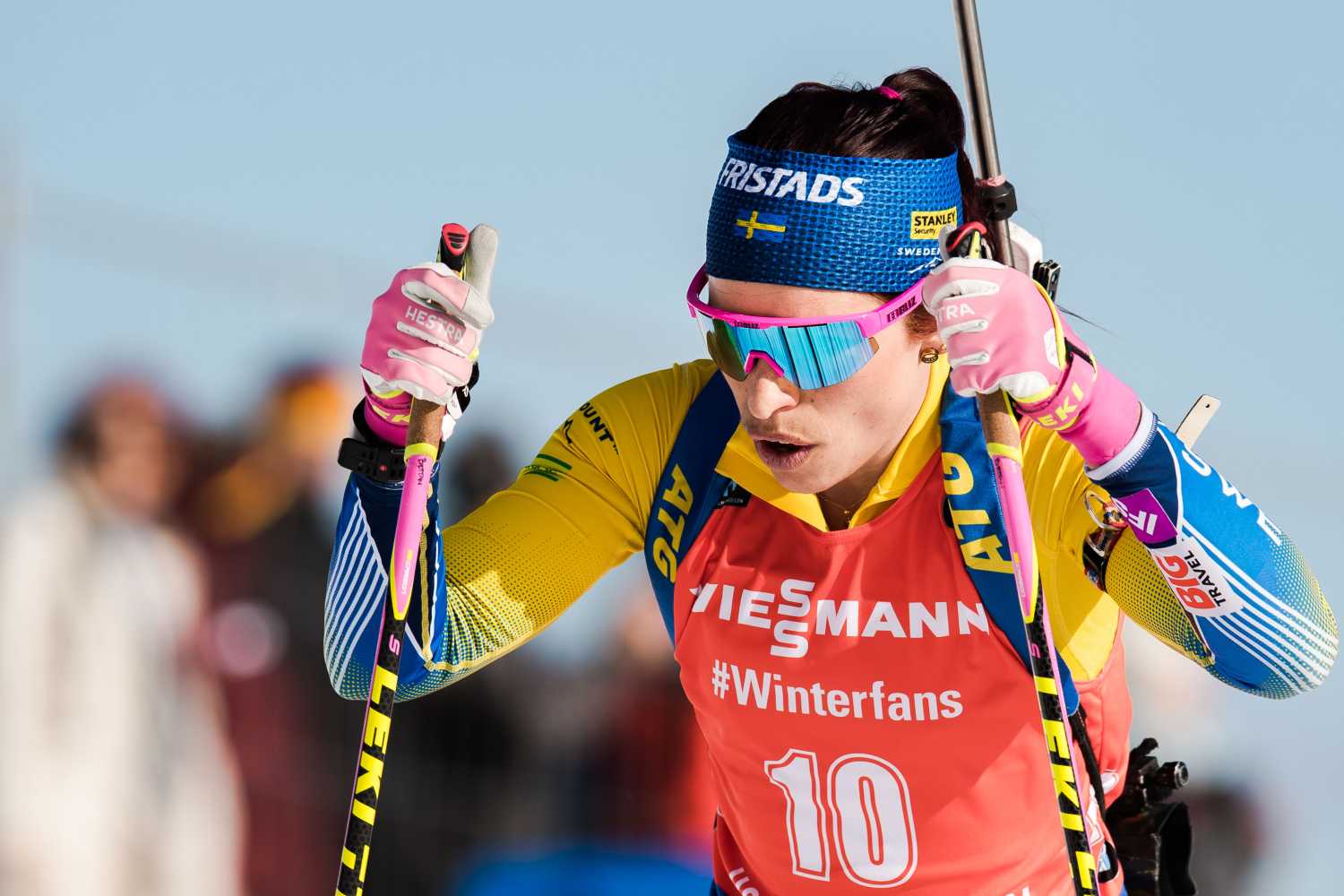 190323 Elisabeth Hgberg of Sweden competes in the women's 10 km pursuit during the IBU World Cup on March 23, 2019 in Oslo. Photo: Jon Olav Nesvold / BILDBYRÅN / kod JE / 160425 - BILDB190323JE006