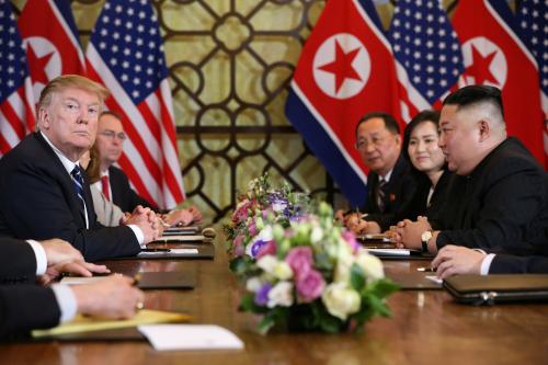 U.S. President Donald Trump looks on during the extended bilateral meeting with North Korea's leader Kim Jong Un in the Metropole hotel during the second North Korea-U.S. summit in Hanoi, Vietnam February 28, 2019. REUTERS/Leah Millis - RC1D15DD44F0