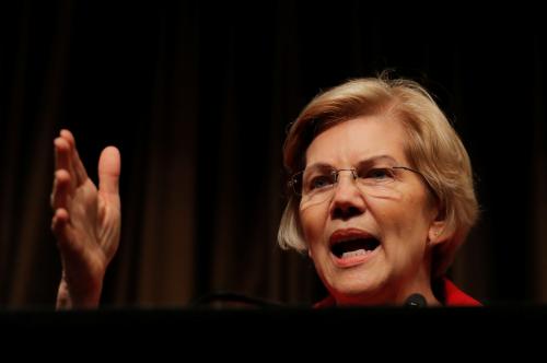 U.S. 2020 Democratic presidential candidate and U.S. Senator Elizabeth Warren (D-MA), speaks at the 2019 National Action Network National Convention in New York, U.S., April 5, 2019.  REUTERS/Lucas Jackson - RC1EE3F6C660
