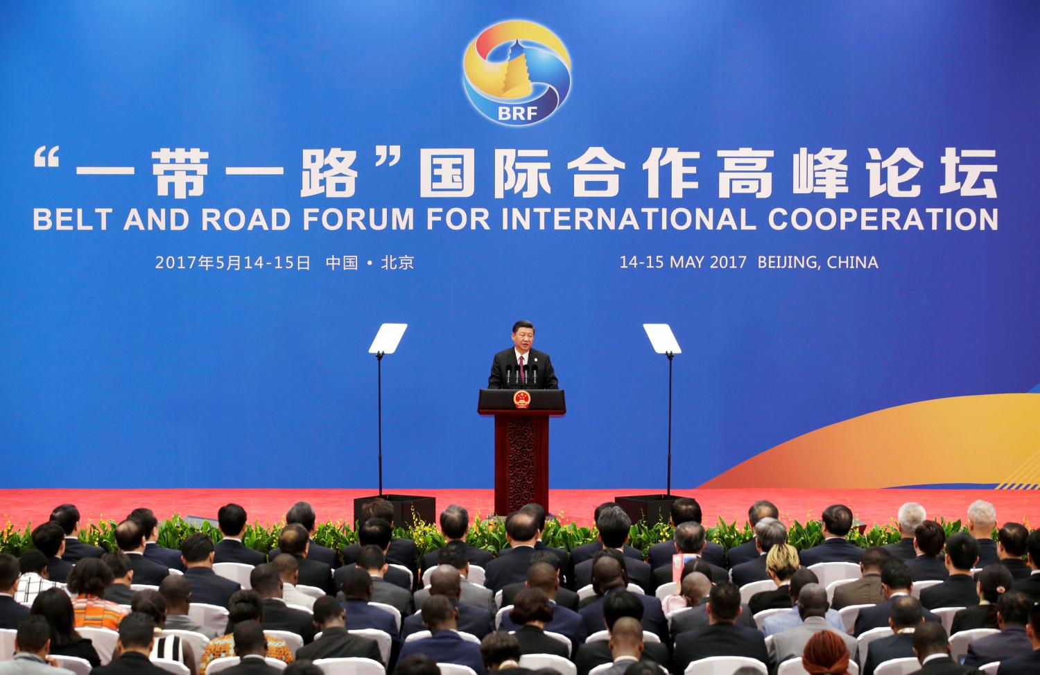 Chinese President Xi Jinping attends a news conference at the end of the Belt and Road Forum in Beijing, China May 15, 2017.  REUTERS/Jason Lee - RC16AB221480