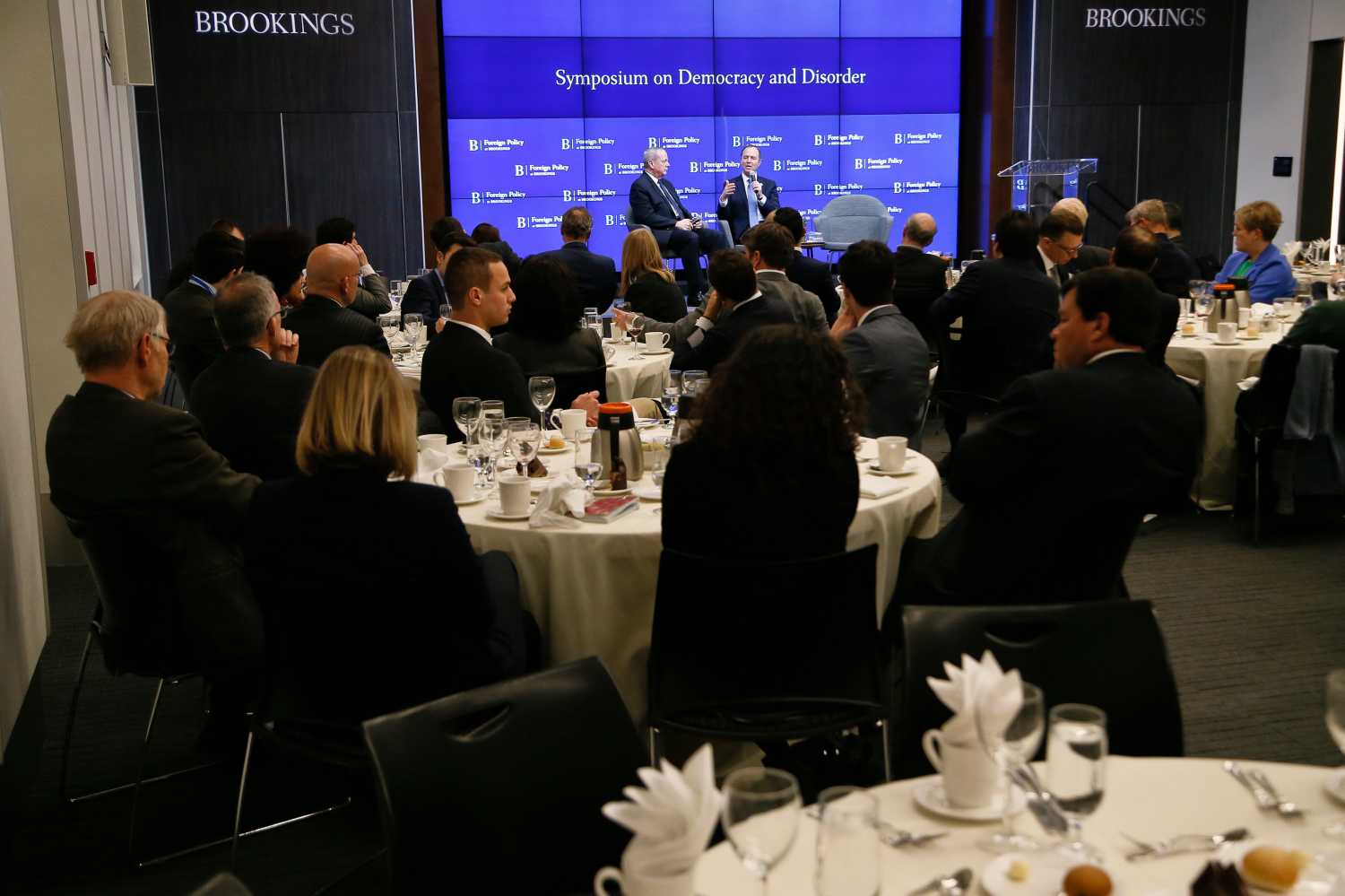 John Allen and Adam Schiff speak at the 2019 Democracy and Disorder Symposium.