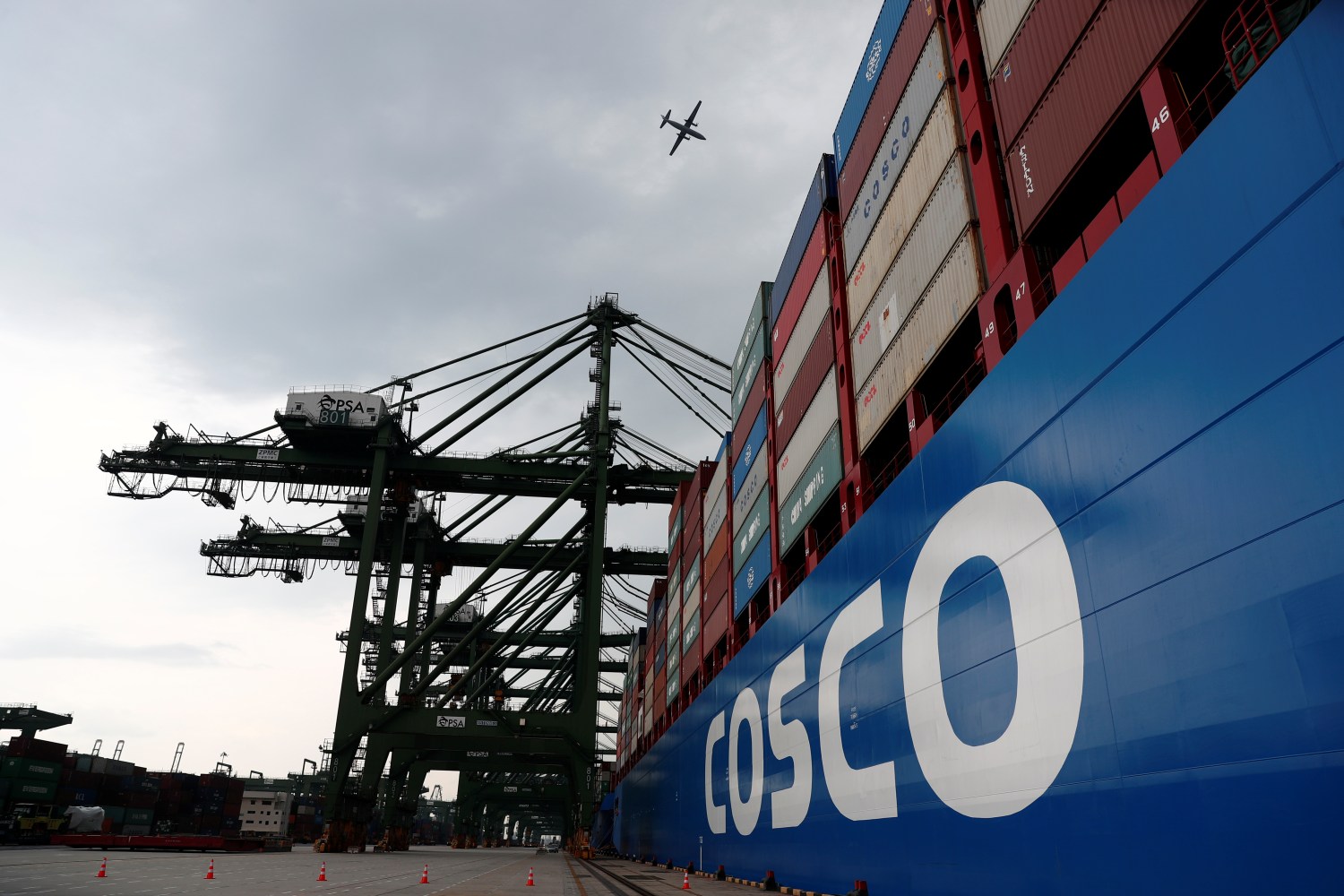 A Cosco Shipping vessel is moored at PSA's Pasir Panjang container terminal in Singapore September 19, 2018.  REUTERS/Edgar Su - RC13C5D789E0