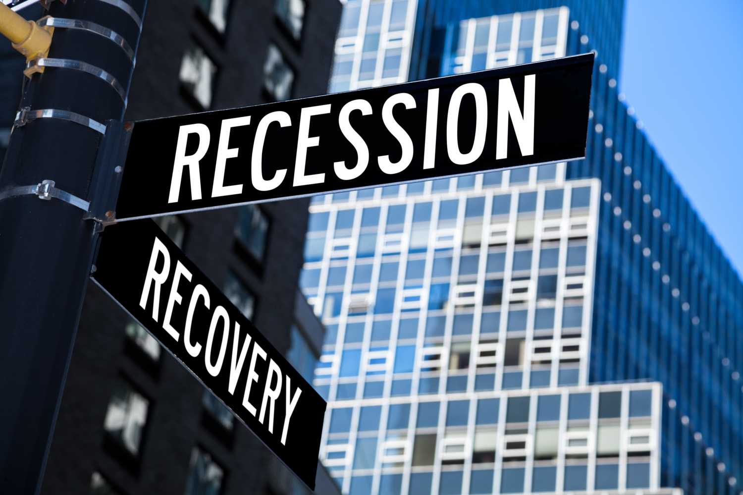 Bull Market and Bear Market Road Signs Referring to the Financial Markets.