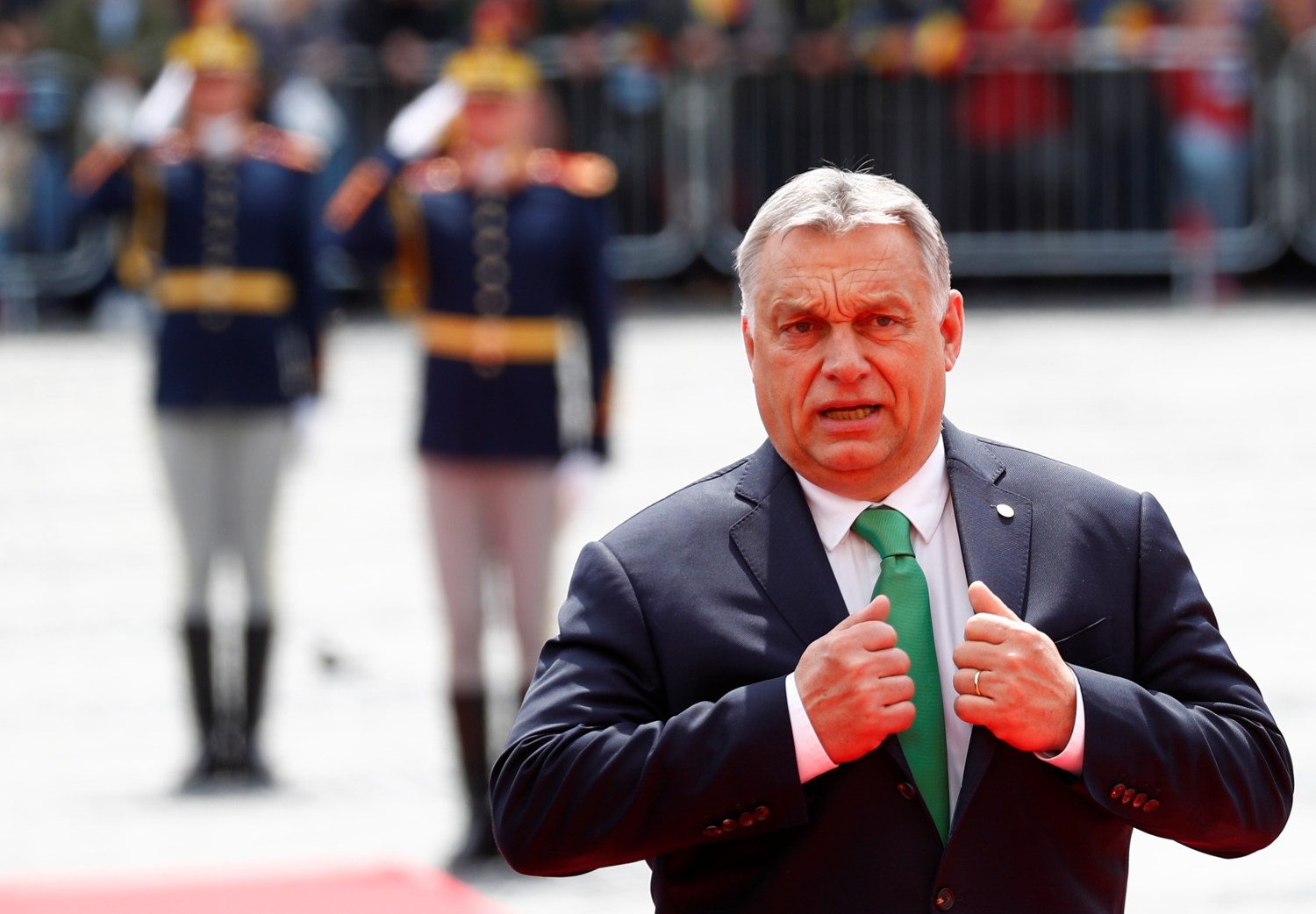 Hungarian Prime Minister Viktor Orban arrives for the informal meeting of European Union leaders in Sibiu, Romania, May 9, 2019. REUTERS/Francois Lenoir - RC1D05778E80