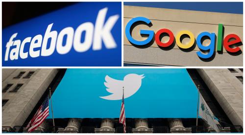 Facebook, Google and Twitter logos are seen in this combination photo from Reuters files. REUTERS/File Photos - RC1A2AC56CF0