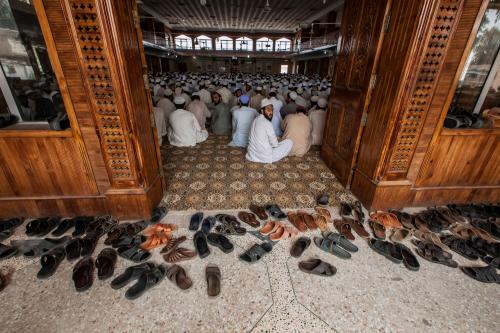 Pakistani religious students attend a lesson at Darul Uloom Haqqania, an Islamic seminary and alma mater of several Taliban leaders, in Akora Khattak, Khyber Pakhtunkhwa province September 14, 2013. The seminary, founded in 1947, is now one of biggest and most respected Islamic institutions in South Asia. It propagates a hard-line curriculum based on the radical Deobandi strain of Sunni Islam. Picture taken September 14, 2013. To match story PAKISTAN-TALIBAN/ REUTERS/Zohra Bensemra (PAKISTAN - Tags: POLITICS EDUCATION RELIGION TPX IMAGES OF THE DAY) - GM1E99F1AX201