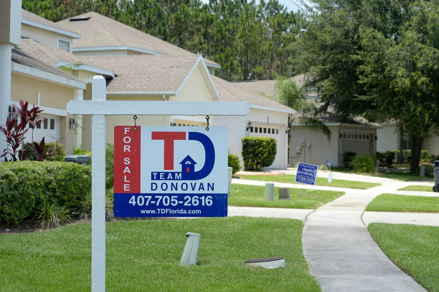 For Sale signs stand in front of houses in a neighborhood where many British people have purchased homes in Davenport, Florida, U.S., June 29, 2016.  Photo taken June 29, 2016. REUTERS/Phelan Ebenhack - TM3EC6U0SV201