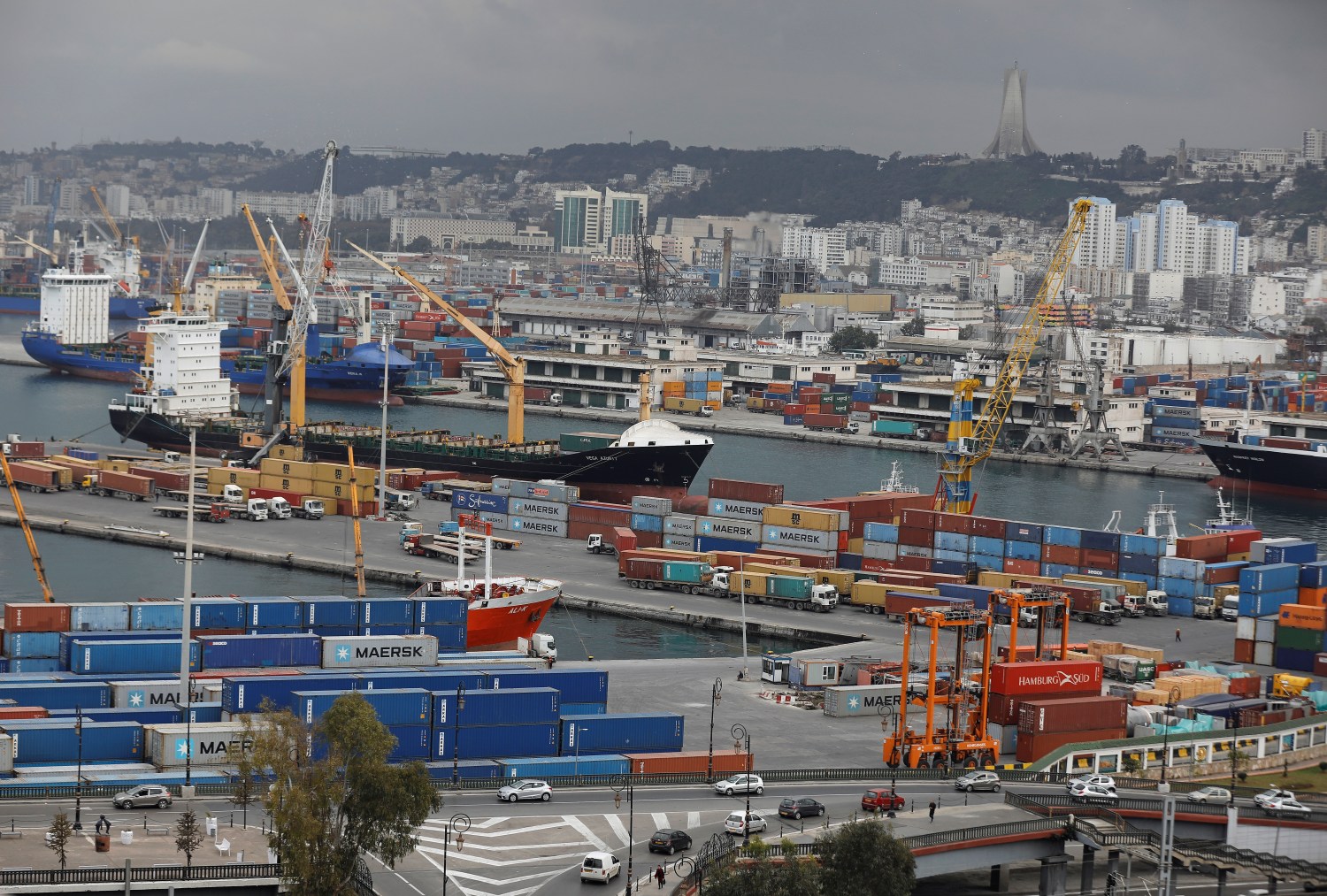 General view of the port terminal in Algiers, Algeria March 13, 2019. REUTERS/Zohra Bensemra - RC1308CF2410