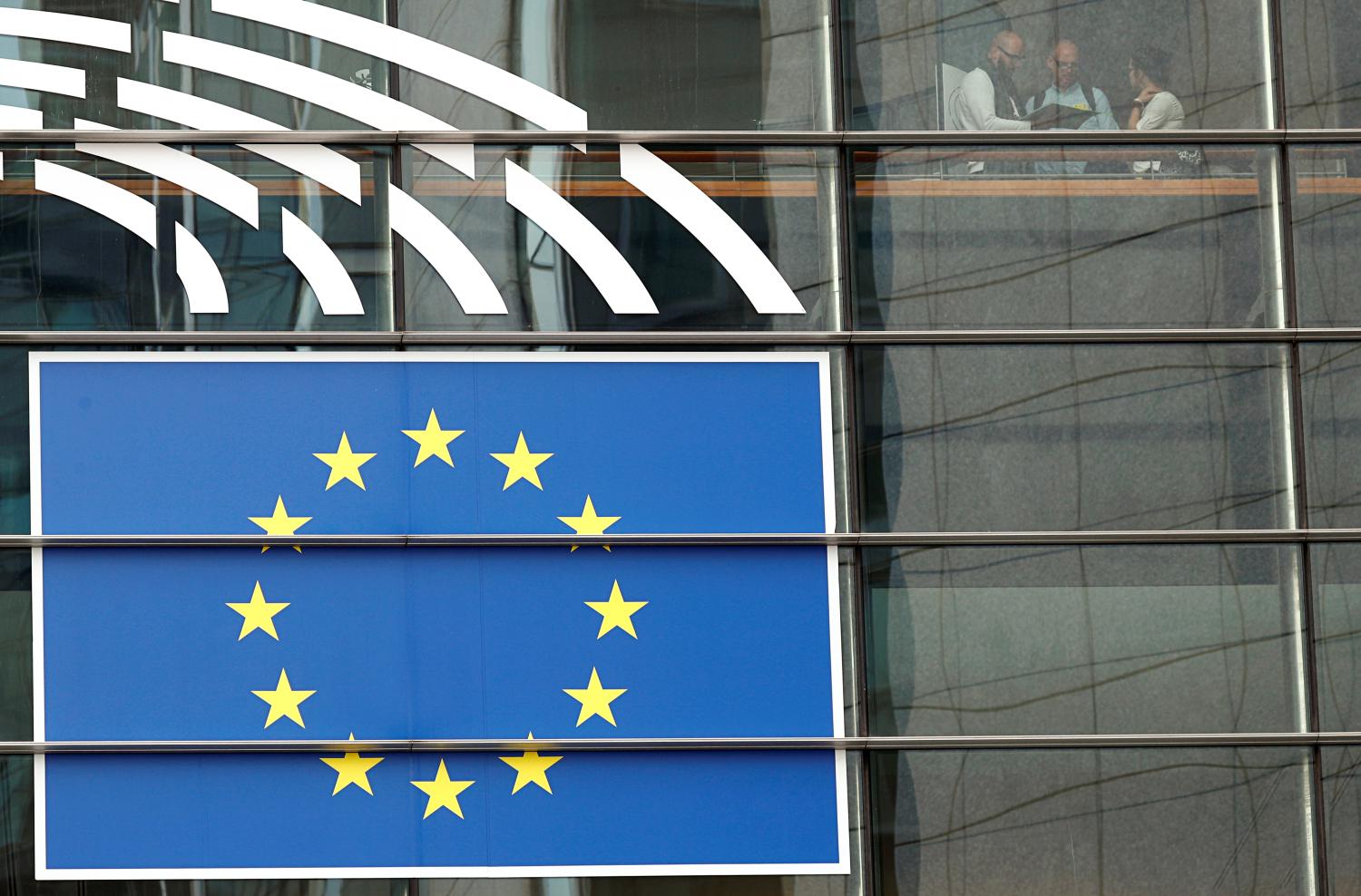 People are pictured inside the European Parliament in Brussels, Belgium April 30, 2019.  REUTERS/Francois Lenoir - RC16F4926530