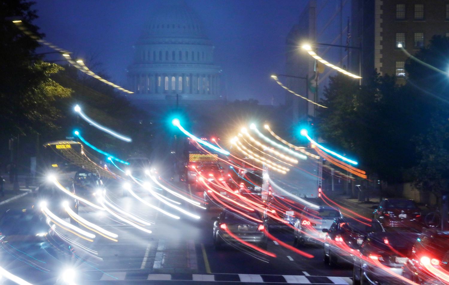 The U.S. Capitol building is seen in a long exposure at sunrise on the day of the U.S. midterm election as voters go to the polls across the country to elect 33 U.S. senators and all 435 members of the U.S. House of Representatives in Washington, U.S., November 6, 2018. REUTERS/Jim Bourg - RC1E75D3B580