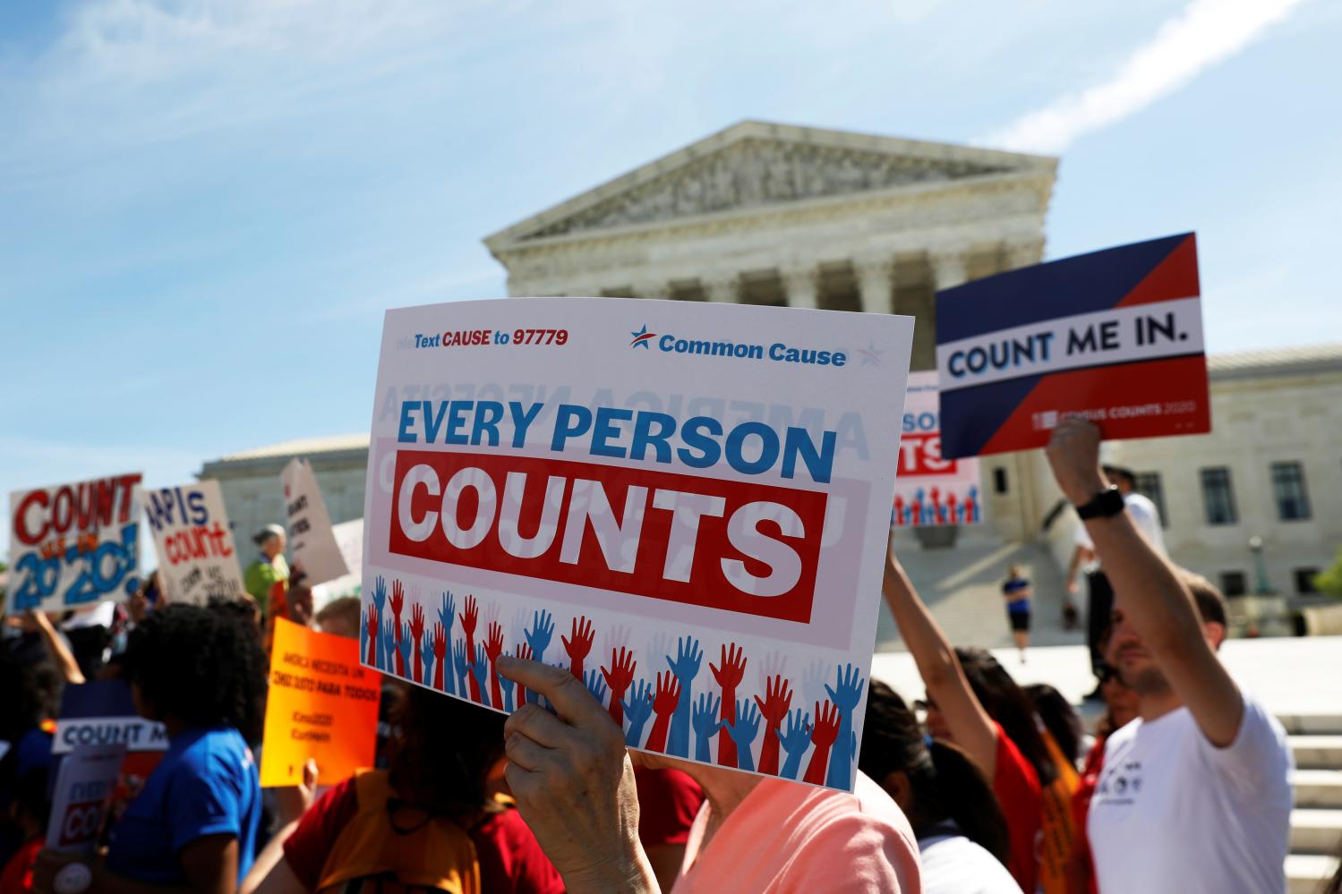 Demonstrators gather outside the U.S. Supreme Courthouse in Washington, U.S., April 23, 2019. REUTERS/Shannon Stapleton - RC172B1D73C0