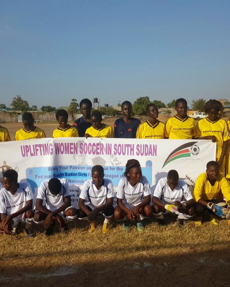 Girls soccer team in South Sudan