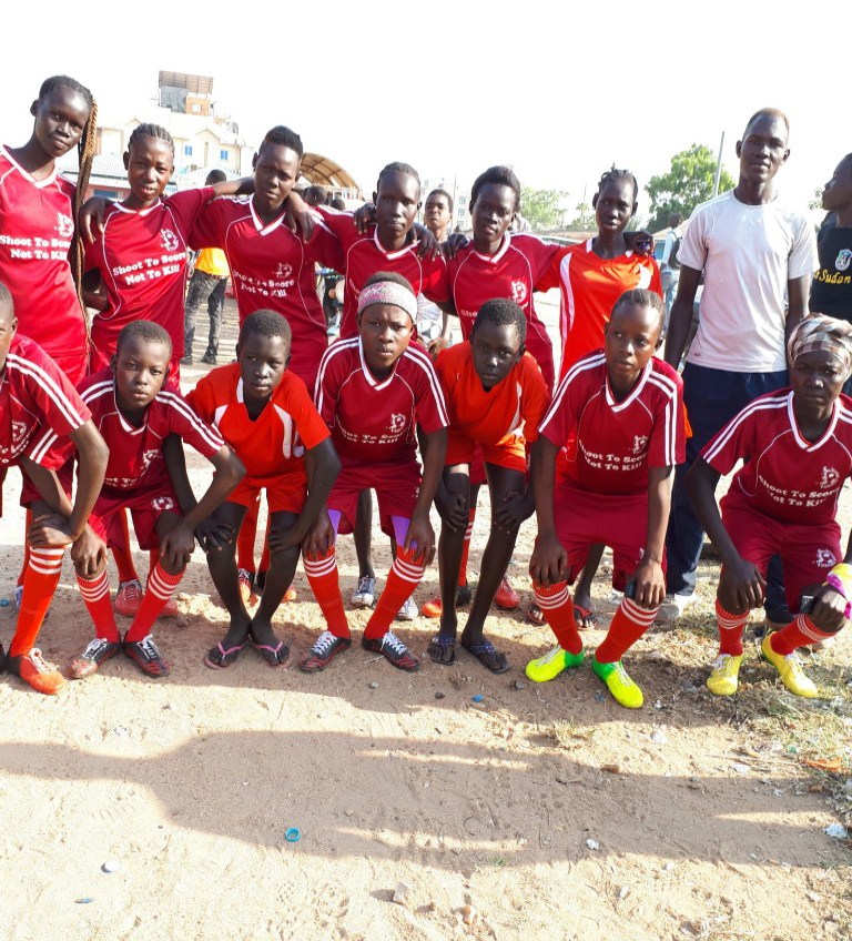 Girls soccer team in South Sudan