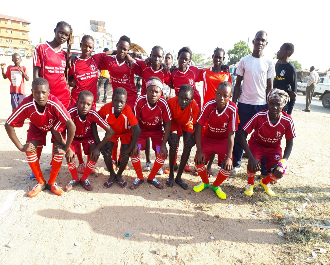 Girls soccer team in South Sudan
