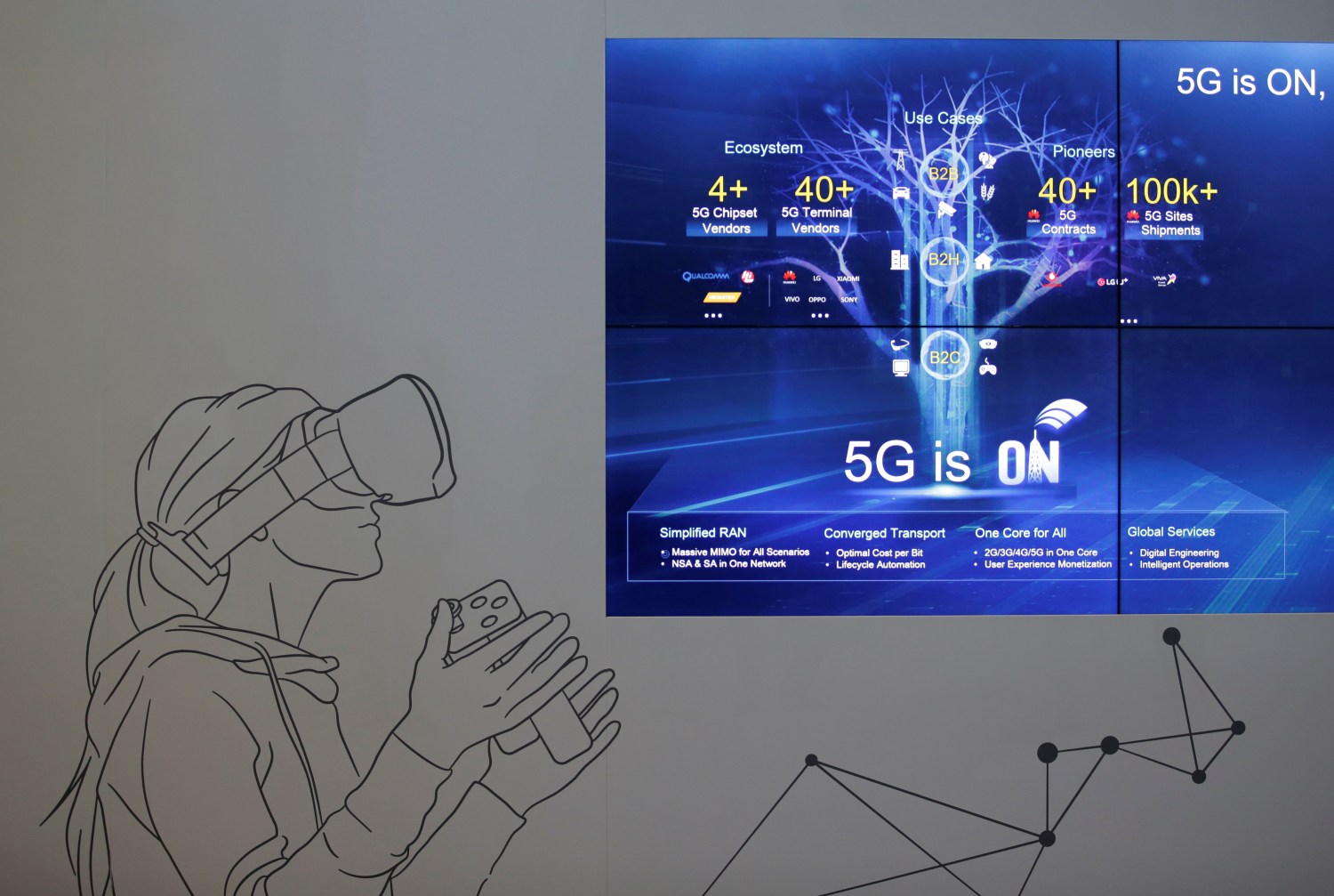 A screen is seen in a show room of 5G technology in Huawei's headquarters in Shenzhen, Guangdong province, China May 29, 2019. Picture taken May 29, 2019. REUTERS/Jason Lee - RC1AC1C11160