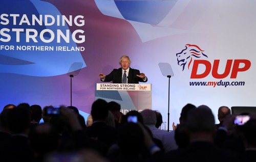 Conservative MP Boris Johnson speaks at the Democratic Unionist Party (DUP) annual party conference in Belfast, Northern Ireland November 24, 2018. REUTERS/Clodagh Kilcoyne - RC14F3D93BA0