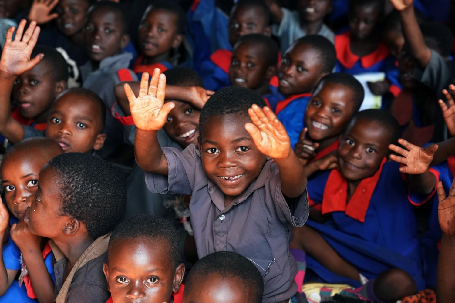 Children are pictured during a visit by U.S. First Lady Melania Trump to a school in Lilongwe, Malawi, October 4, 2018. REUTERS/Carlo Allegri - RC1AD44180E0