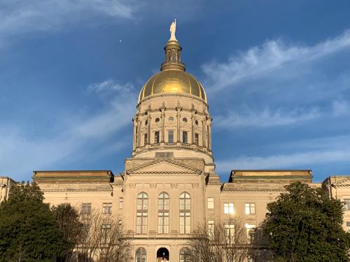 Feb 1, 2019; Atlanta, GA, USA; General overall view of the Georgia State Capitol building.  Mandatory Credit: Kirby Lee-USA TODAY Sports - 12093900