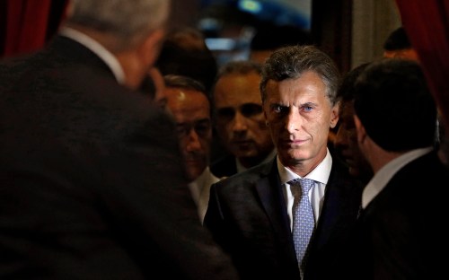 Argentina's President Mauricio Macri arrives to sworn-in to office at the Argentine Congress in Buenos Aires, Argentina, December 10, 2015. REUTERS/Andres Stapff - D1AESANISKAA