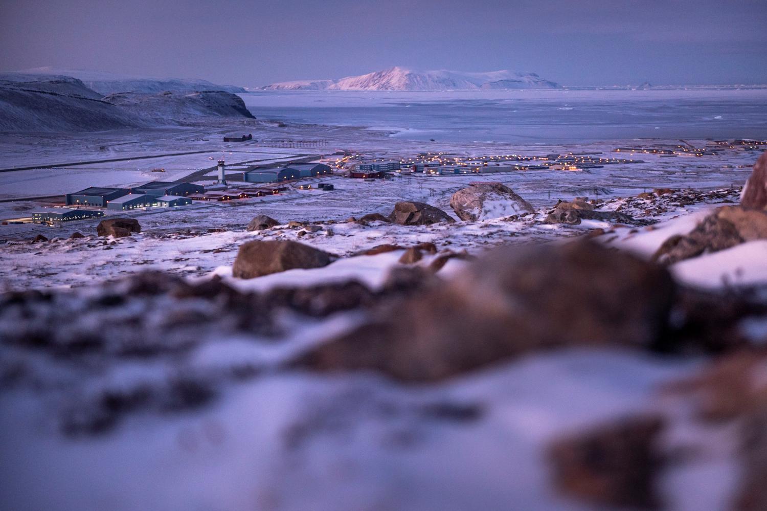 General view of Thule Air Base, Greenland, Denmark October 31, 2018. Picture taken October 31, 2018.  Ritzau Scanpix/Linda Kastrup via REUTERS    ATTENTION EDITORS - THIS IMAGE WAS PROVIDED BY A THIRD PARTY. DENMARK OUT. NO COMMERCIAL OR EDITORIAL SALES IN DENMARK. - RC1192531590