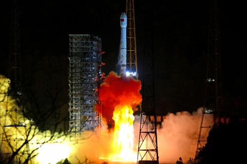 FILE PHOTO: A Long March-3B rocket carrying Chang'e 4 lunar probe takes off from the Xichang Satellite Launch Center in Sichuan province, China December 8, 2018.   To match Insight SPACE-ARGENTINA/CHINA REUTERS/Stringer/File Photo ATTENTION EDITORS - THIS IMAGE WAS PROVIDED BY A THIRD PARTY. CHINA OUT. - RC17C71252C0