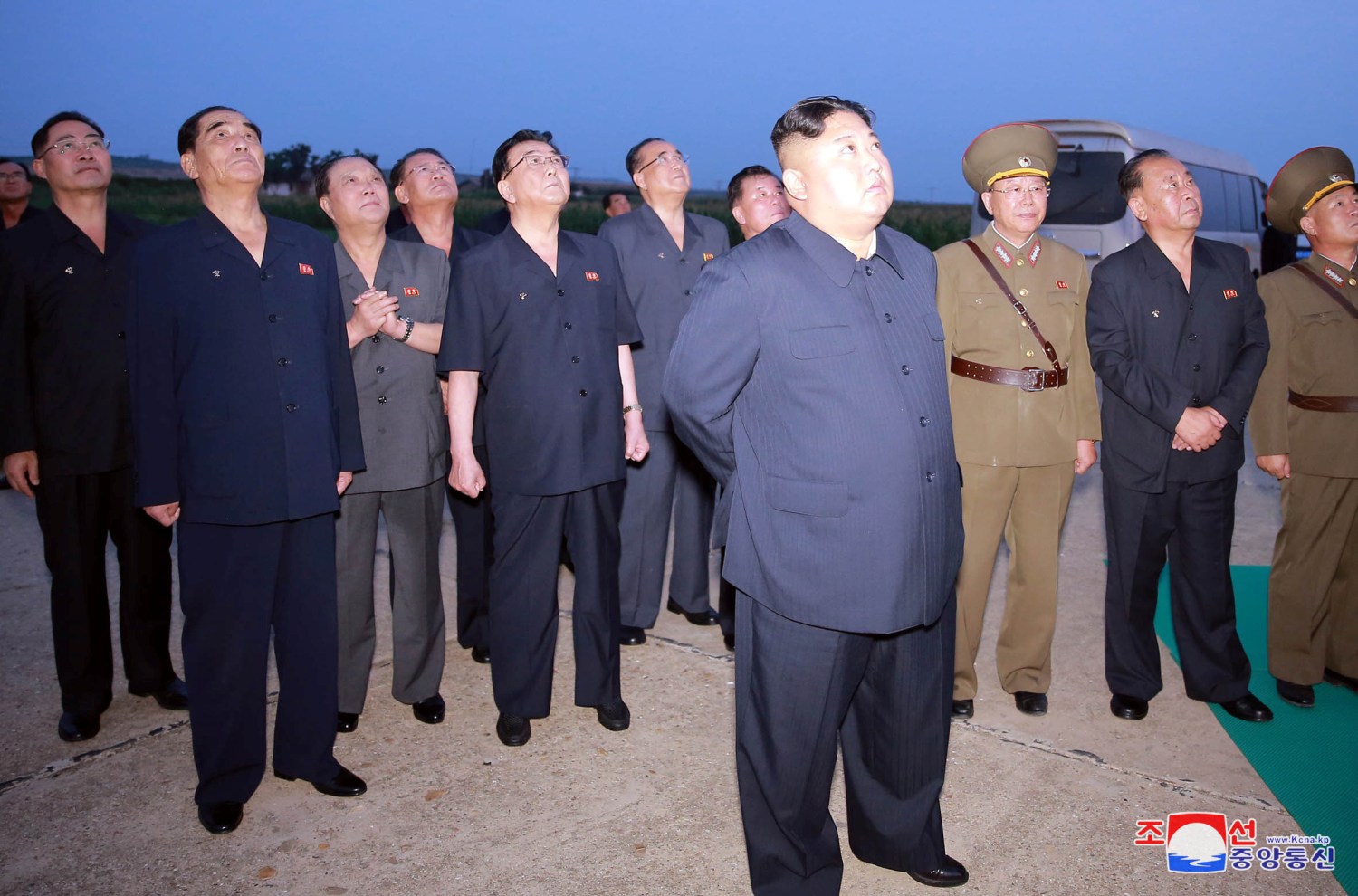 North Korean leader Kim Jong Un watches a missile launch at an unidentified location in North Korea, in this undated image provided by KCNA on August 7, 2019.  KCNA via REUTERS    ATTENTION EDITORS - THIS IMAGE WAS PROVIDED BY A THIRD PARTY. REUTERS IS UNABLE TO INDEPENDENTLY VERIFY THIS IMAGE. NO THIRD PARTY SALES. SOUTH KOREA OUT. NO COMMERCIAL OR EDITORIAL SALES IN SOUTH KOREA. - RC1C228C97D0