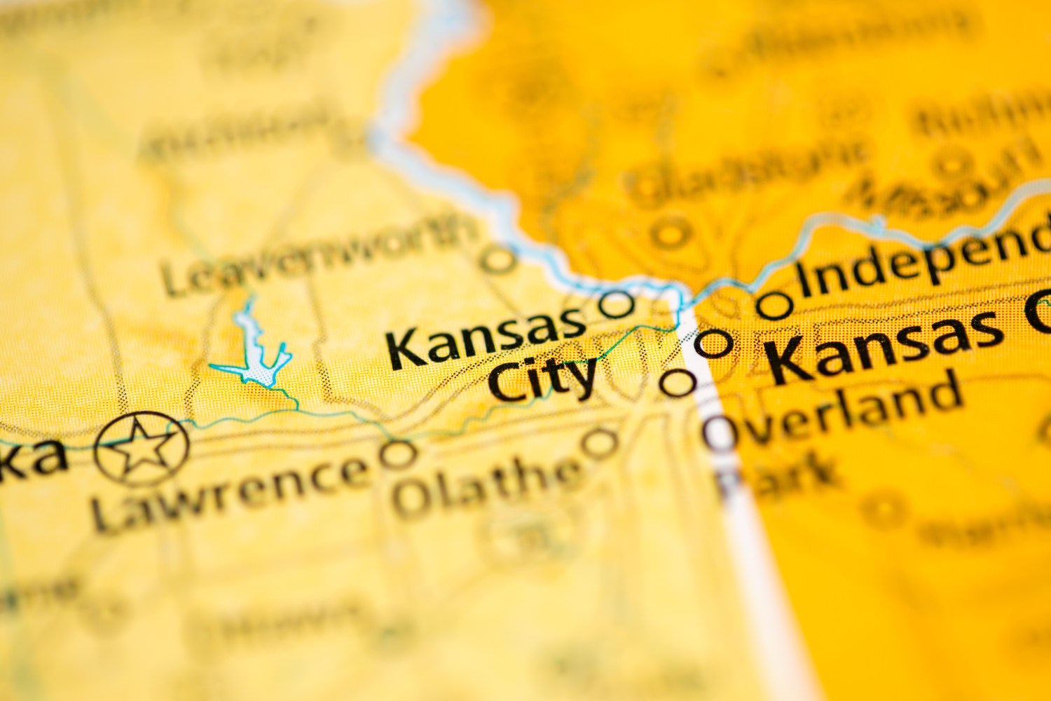 map of Kansas-Missouri border