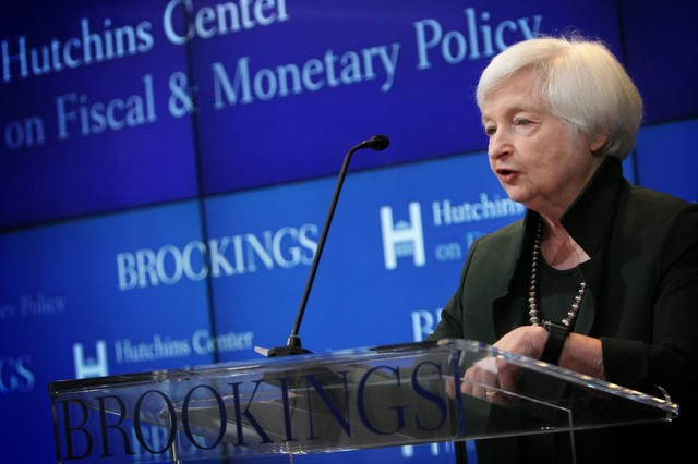 Janet Yellen speaking at Hutchins Center diversity event