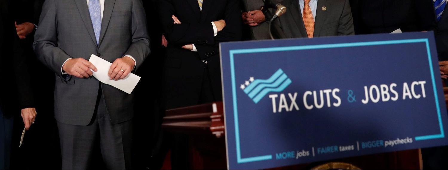 House Republicans including Speaker of the House Paul Ryan await the start of a news conference announcing the passage of the "Tax Cuts and Jobs Act" at the U.S. Capitol in Washington, U.S., November 16, 2017. REUTERS/Aaron P. Bernstein