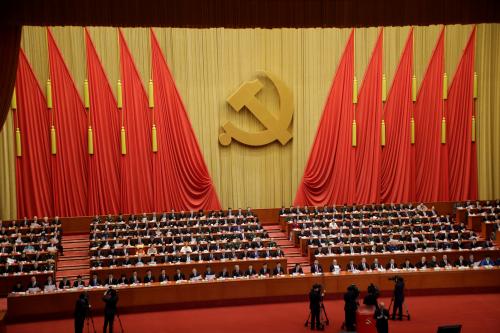 A general view shows delegates attending the closing session of the 19th National Congress of the Communist Party of China at the Great Hall of the People, in Beijing, China October 24, 2017.  REUTERS/Jason Lee - RC1E687E4920