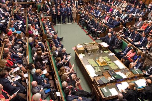 Britain's Prime Minister Boris Johnson speaks during Prime Minister's Questions session in the House of Commons in London, Britain September 4, 2019. ©UK Parliament/Jessica Taylor/Handout via REUTERS ATTENTION EDITORS - THIS IMAGE WAS PROVIDED BY A THIRD PARTY - RC1139C534A0