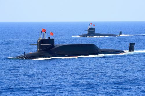 A nuclear-powered Type 094A Jin-class ballistic missile submarine of the Chinese People's Liberation Army (PLA) Navy is seen during a military display in the South China Sea April 12, 2018. Picture taken April 12, 2018. To match Special Report CHINA-ARMY/NUCLEAR      REUTERS/Stringer ATTENTION EDITORS - THIS IMAGE WAS PROVIDED BY A THIRD PARTY. CHINA OUT. - RC18C69C4570