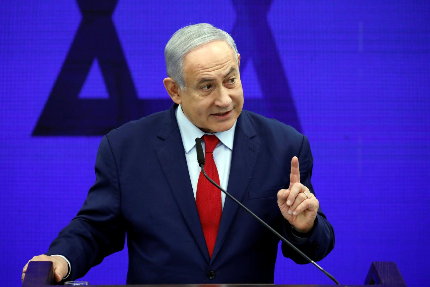 Israeli Prime Minister Benjamin Netanyahu delivers a statement in Ramat Gan, near Tel Aviv, Israel September 10, 2019. REUTERS/Amir Cohen - RC1ABFF59380