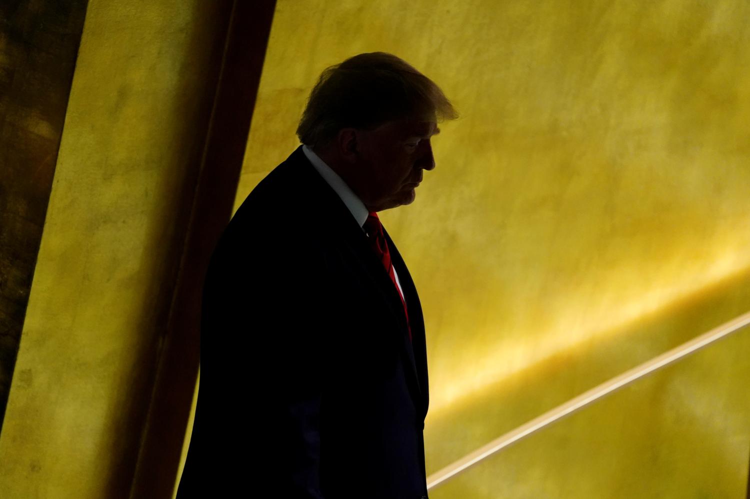 U.S. President Donald Trump arrives to address the 74th session of the United Nations General Assembly at U.N. headquarters in New York City, New York, U.S., September 24, 2019. REUTERS/Carlo Allegri - RC141603C720