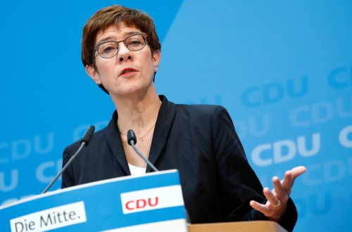 Germany's Christian Democratic Union (CDU) leader and Defence Minister Annegret Kramp-Karrenbauer attends a news conference in Berlin, Germany October 28, 2019. REUTERS/Michele Tantussi - RC14E36E7400