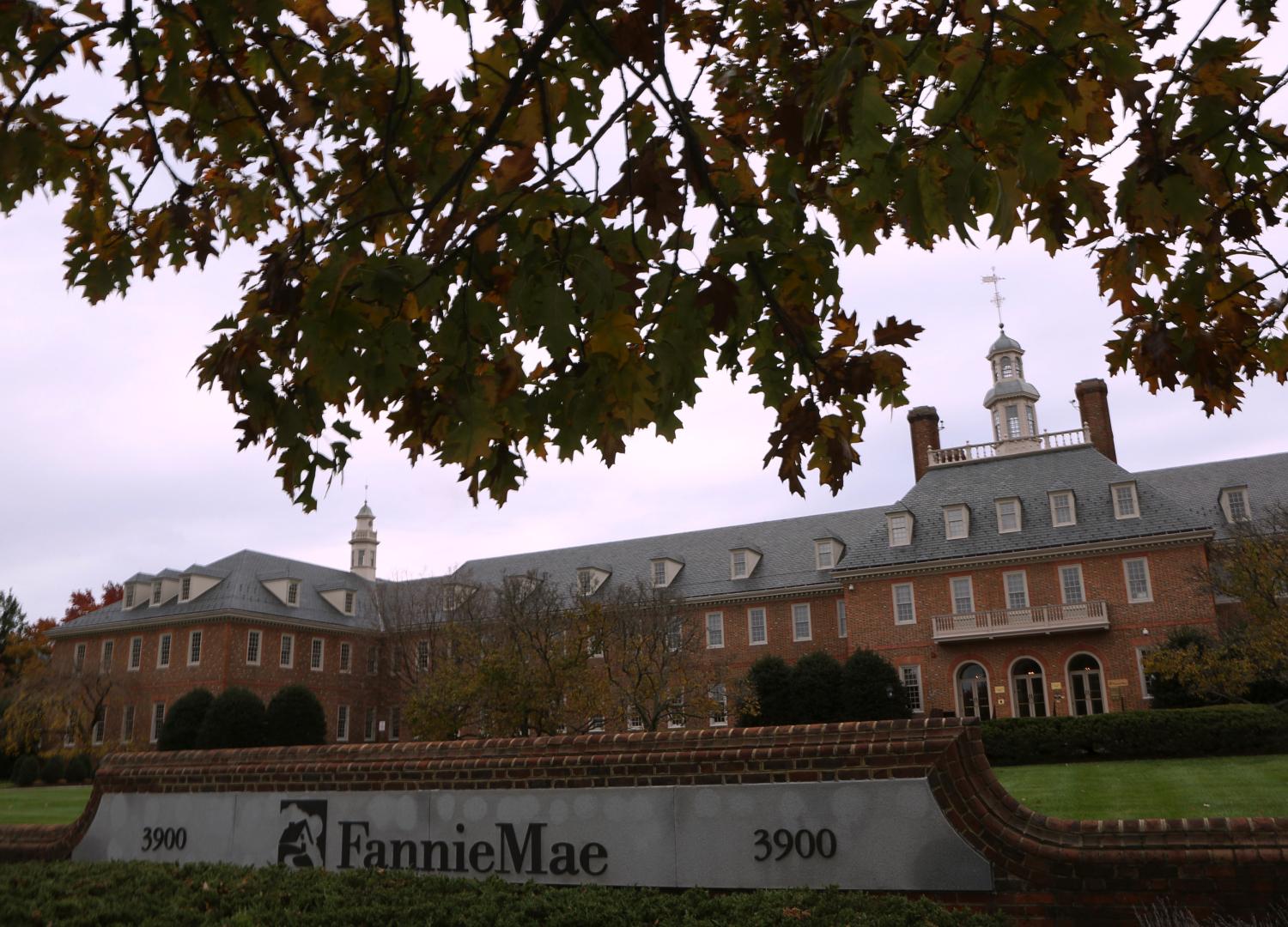 Fannie Mae headquarters is seen in Washington November 7, 2013. Government-run Fannie Mae and Freddie Mac, America's biggest providers of housing finance, will send the U.S. Treasury $39.0 billion in December, leaving them within a hair of paying back their 2008 bailout. Freddie Mac said on Thursday it will pay $30.4 billion in dividends after a multibillion-dollar tax-related windfall fuelled a record profit in the third quarter. Its larger sibling and fellow state ward Fannie Mae said it would make an $8.6 billion payment. REUTERS/Gary Cameron    (UNITED STATES - Tags: POLITICS BUSINESS REAL ESTATE) - GM1E9B808VQ01