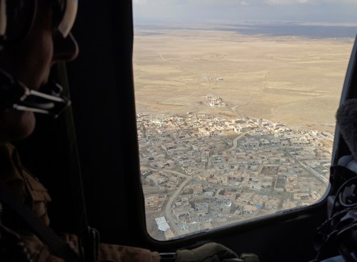 An aerial view of Mosul taken from helicopter is seen during the battle against Islamic State militants in Iraq, January 4, 2017. Picture taken January 4, 2017. REUTERS/Stephen Kalin - RC1293444770