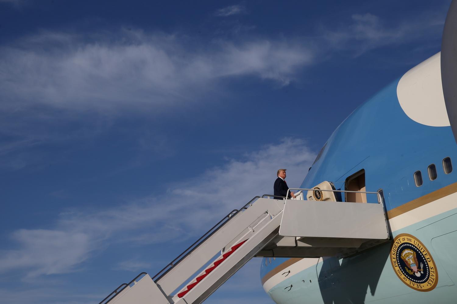 U.S. President Donald Trump boards Air Force One as he departs Washington for travel to Minnesota from Joint Base Andrews in Maryland, U.S., October 10, 2019.  REUTERS/Leah Millis - RC16E7006B70