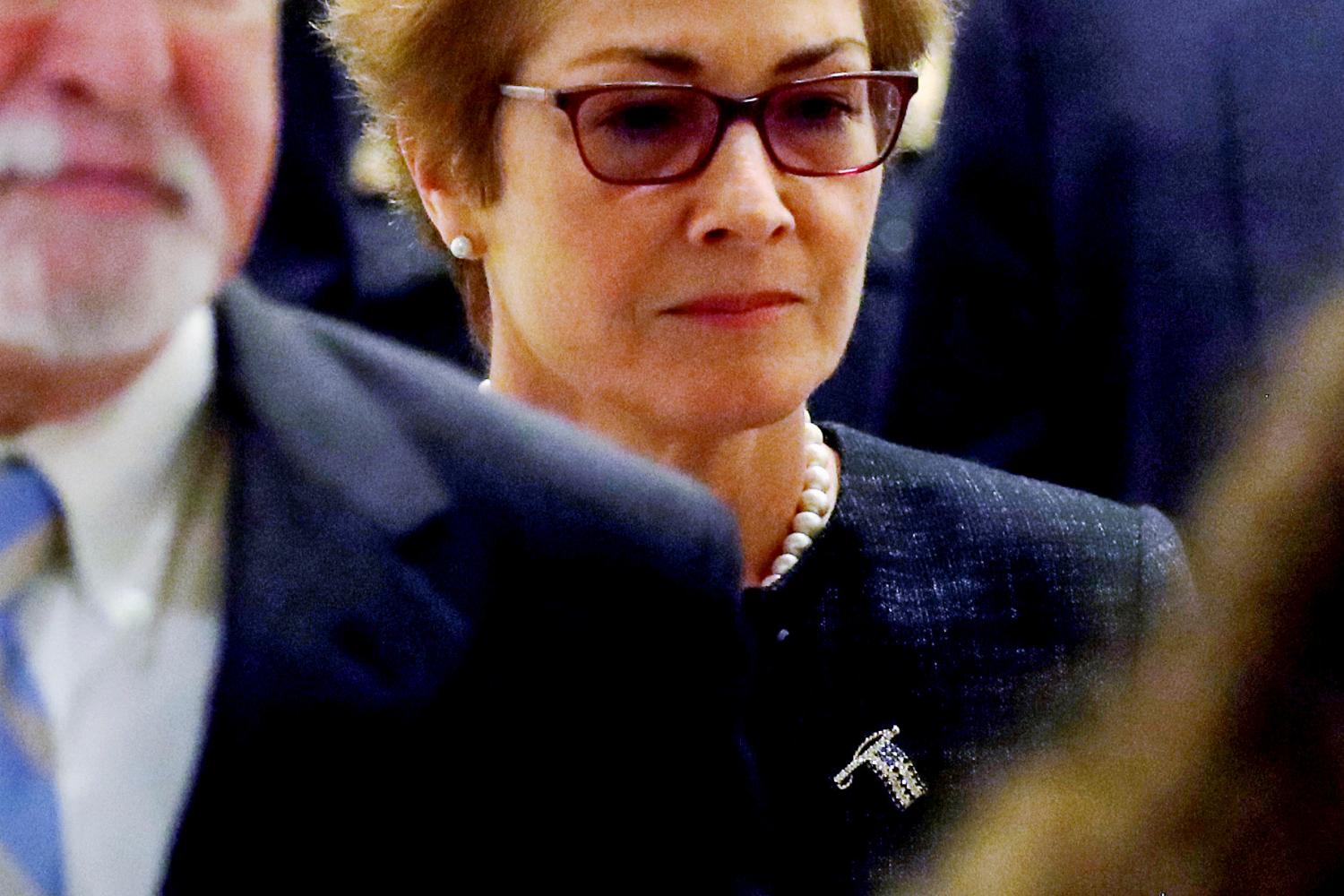 Former U.S. ambassador to Ukraine Marie Yovanovitch arrives to testify in the U.S. House of Representatives impeachment inquiry into U.S. President Trump on Capitol Hill in Washington, U.S., October 11, 2019. REUTERS/Jonathan Ernst     TPX IMAGES OF THE DAY - RC1867D61B10