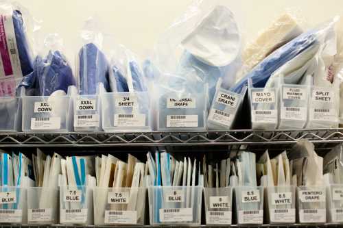 Supplies are seen in an operating room at Johns Hopkins hospital in Baltimore, Maryland, U.S., May 13, 2019. Picture taken May 13, 2019. REUTERS/Rosem Morton - RC1222F01D90