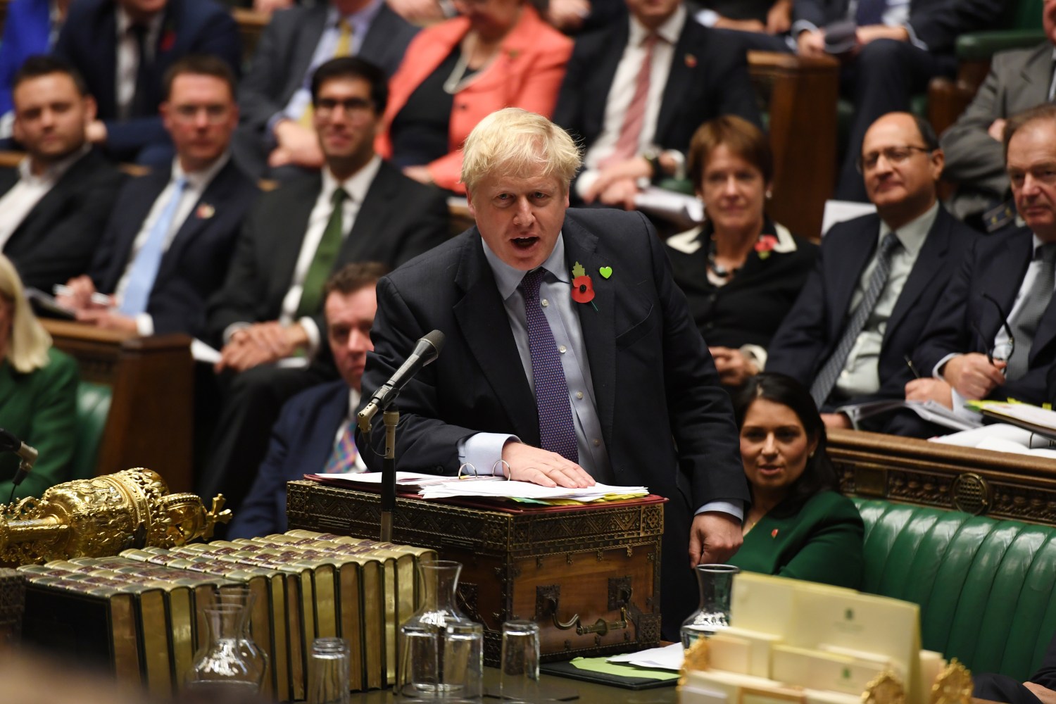 Britain's Prime Minister Boris Johnson speaks at the House of Commons in London, Britain October 30, 2019. ©UK Parliament/Jessica Taylor/Handout via REUTERS ATTENTION EDITORS - THIS IMAGE WAS PROVIDED BY A THIRD PARTY - RC157B67D070